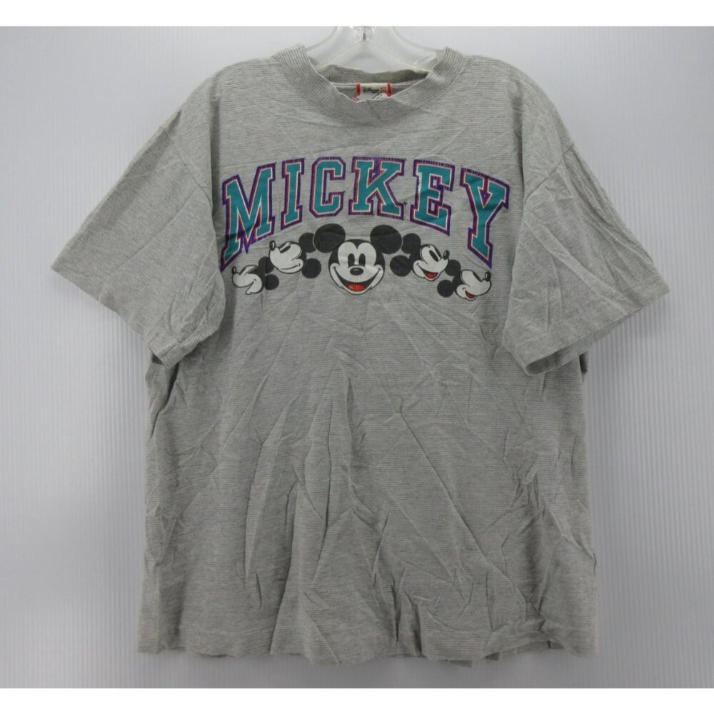 VINTAGE Mickey Mouse Shirt Large XL Disney Graphic Striped 90s USA *